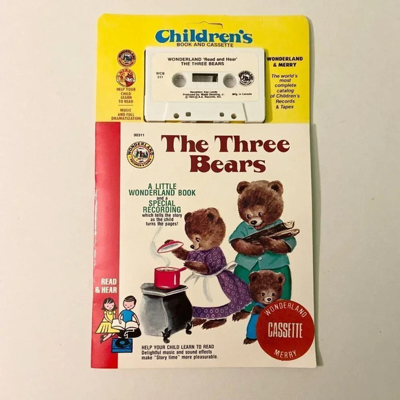 Vintage 1985 The Three Bears Read Along Book Cassette Tape - Picture 14 of 14